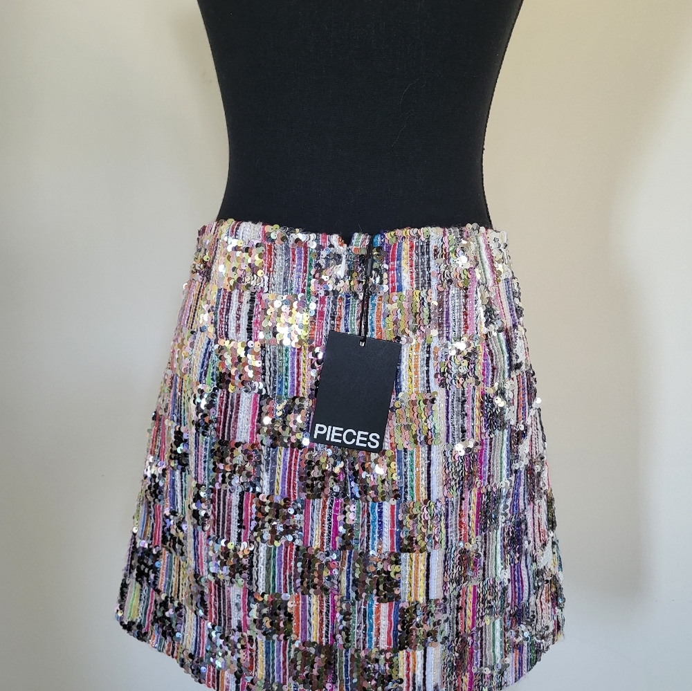 Sequin Multicolor Mini Skirt - Picture 5 of 10